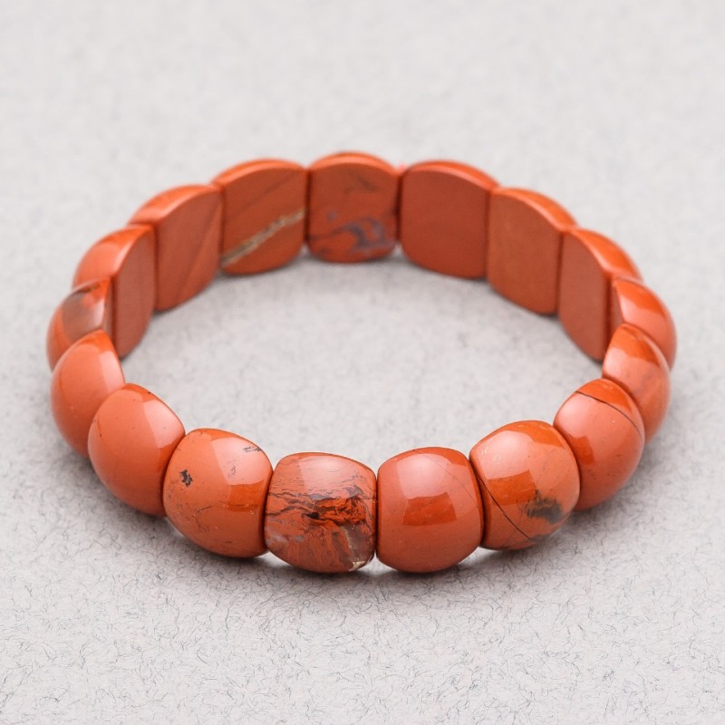 Bransoletka z naturalnym jaspisem czerwonym 15×12×7 mm+
