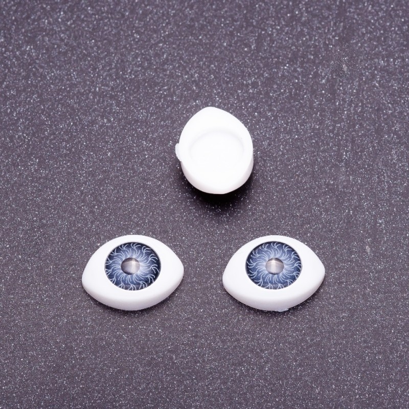 Okucia „Żywe oczy” para, kolor szary, źrenica, średnica 6 mm, kształt 8×12 mm, 50 par
