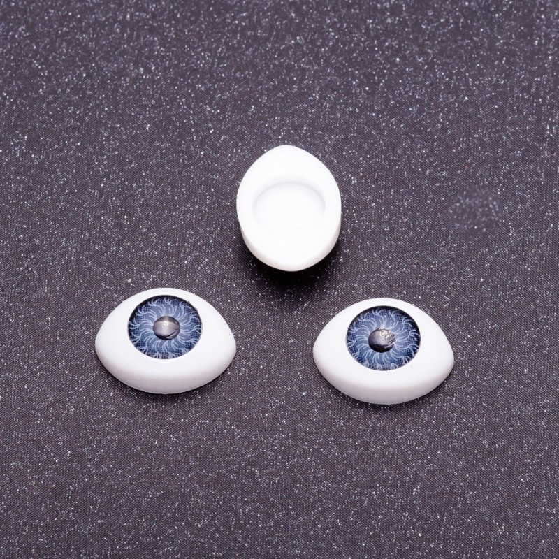 Okucia «Żywe oczy» para, kolor szary, źrenica, średnica 8 mm, 11×14 mm, fas. 50 par