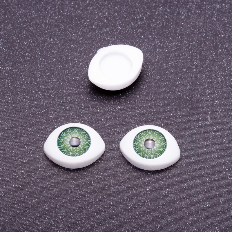 Oczy do lalek «Żywe oczy» para, kolor zielony, źrenica, średnica 7 mm, 10×13 mm, opakowanie 50 par