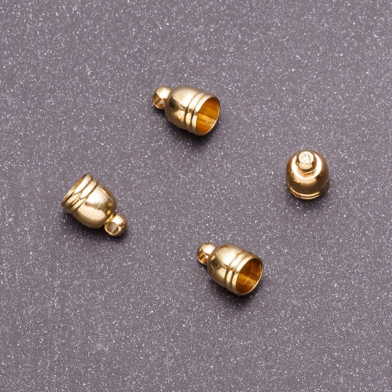 Końcówka jubilerska 9x6 mm, z otworami d2=5 mm i d3=1,5 mm, kolor złoty, wykończenie: 18 szt. (+/-)