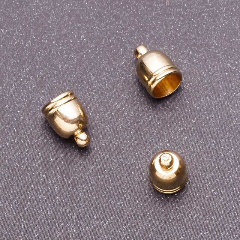 Końcówka jubilerska, długość 12 mm, wewnętrzne średnice 7,5 mm i 2 mm, złoto próby 14 (±) szt.