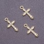 Zawieszka w kształcie krzyżyka, średnica 12 mm, długość 20 mm, metal w kolorze brązu, pak. 20 g ± 36 szt.