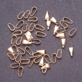 Akcesoria jubilerskie Uchwyt do wisiorka podwisiorek, średnica 3 mm, długość 7 mm, kolor metalu złoto, opak. 7 g ~70 szt.
