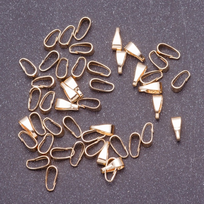 Akcesoria jubilerskie Uchwyt do wisiorka podwisiorek, średnica 3 mm, długość 7 mm, kolor metalu złoto, opak. 7 g ~70 szt.