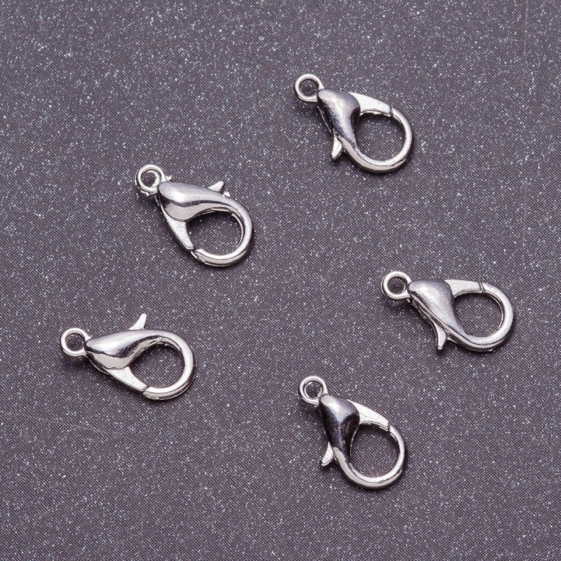 Cena za opakowanie 10 szt. Zapięcie karabińkowe, średnica 7 mm, długość 12 mm, kolor metalu ciemny
