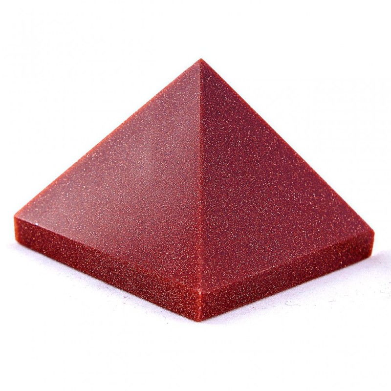 Piramida – suvenir z kamieniem awenturynowym „Złoty piasek”, prasowana, wysokość 2,3–2,6 cm, szerokość 2,8–3,1 cm