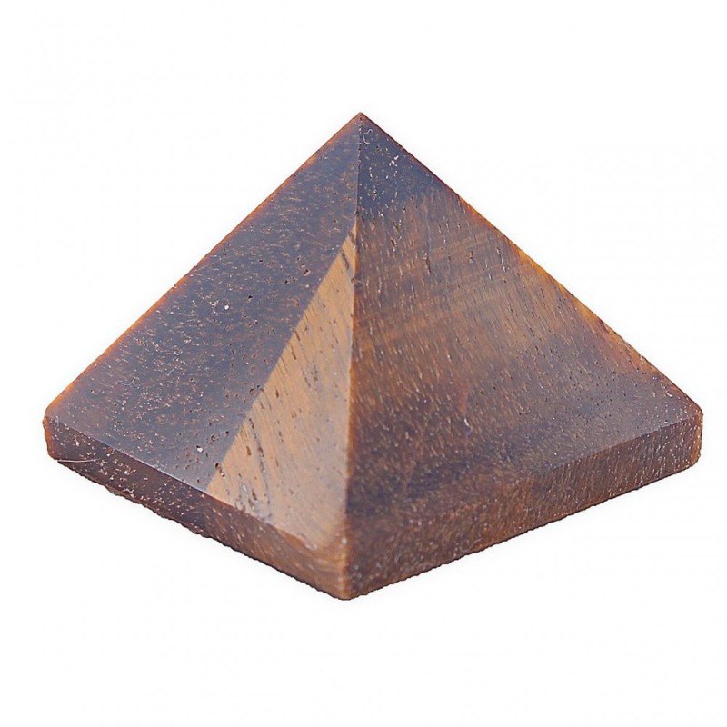 Piramida z kamienia 'Tygrysie oko', wysokość 2,4–2,6 cm, szerokość 2,7–2,9 cm