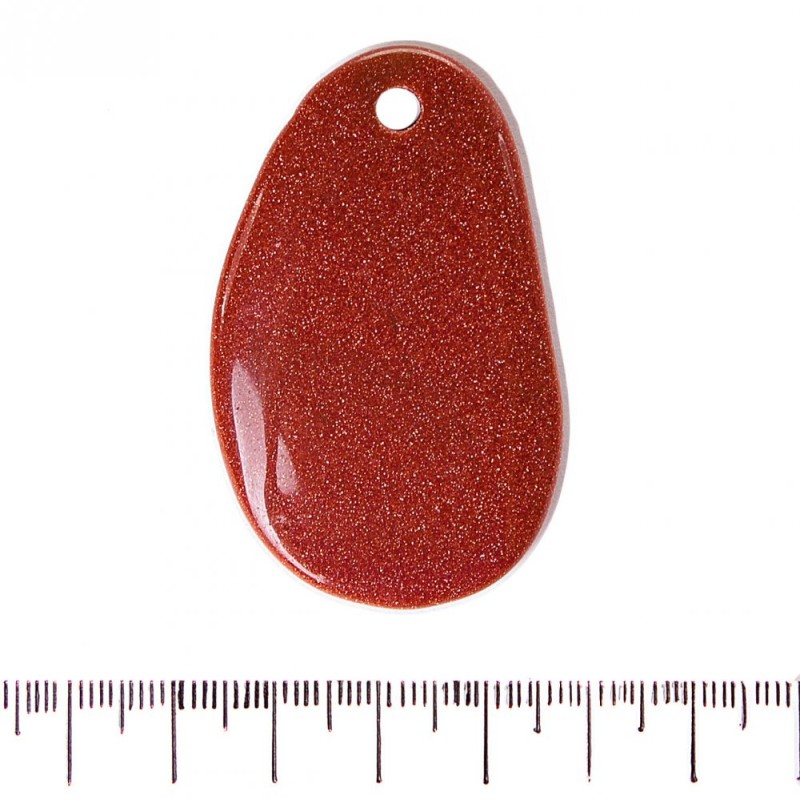 Wisiorek z awenturynem (syntetyczny) Złoty piasek (syntetyczny) (55×35 mm)