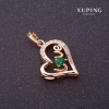 Wisiorek Xuping Love z zielonym kamieniem, kolor złoty, 27×16 mm