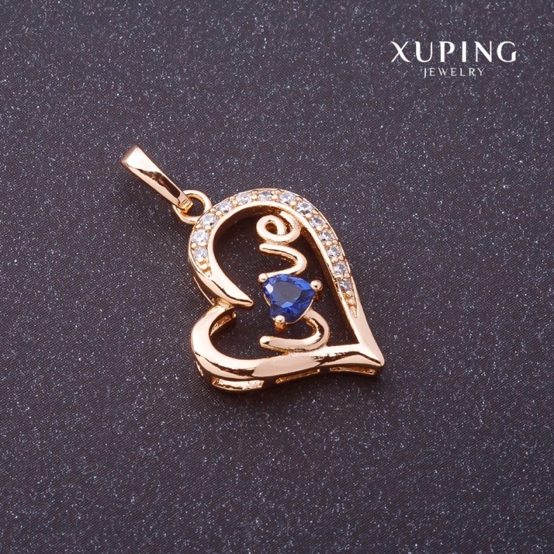 Wisiorek Xuping Love niebieski kamień, kolor 'złoto' 27×16 mm