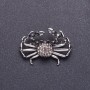Broszka Diamentowy krab w kolorze metalu srebrzystym, 4×2,7 cm