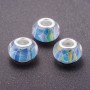 Koralik Pandora niebieski, plastikowy, średnica 13 mm, średnica otworu 5 mm, opakowanie 11 szt.