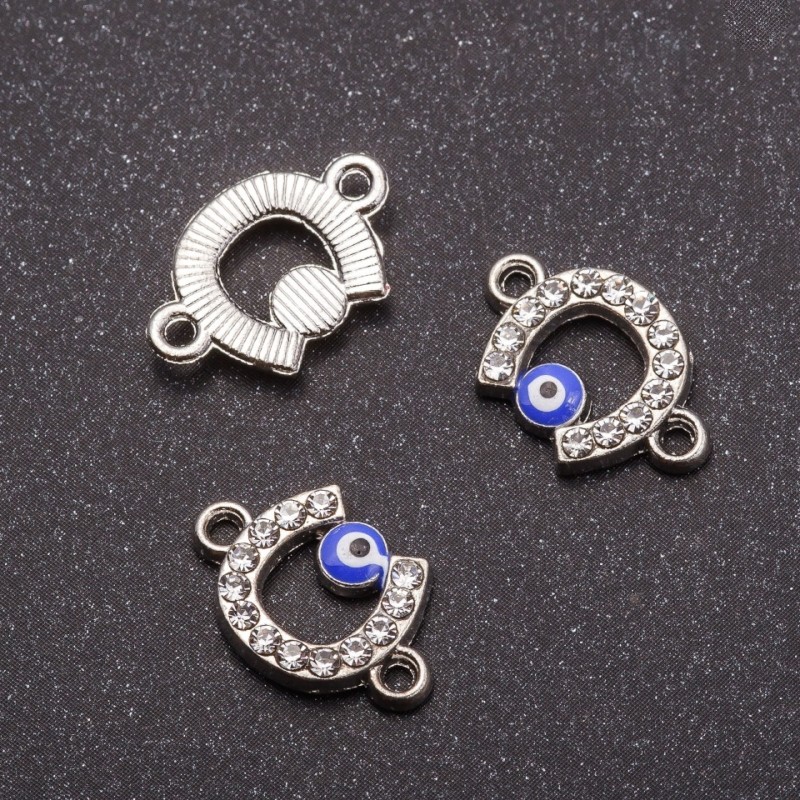 Konektor biżuteryjny w kształcie podkowy 17x11 mm, zestaw 3 szt.