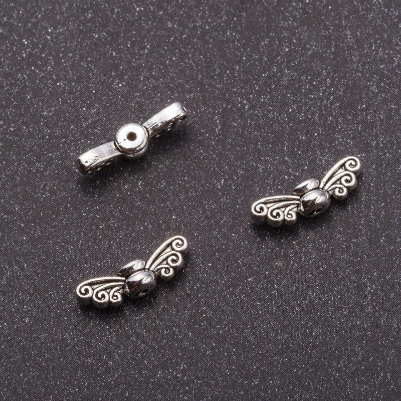 Wstawka ozdobna «Skrzydła motyla» 4,5×14 mm, średnica 1 mm, +/- 26 szt.