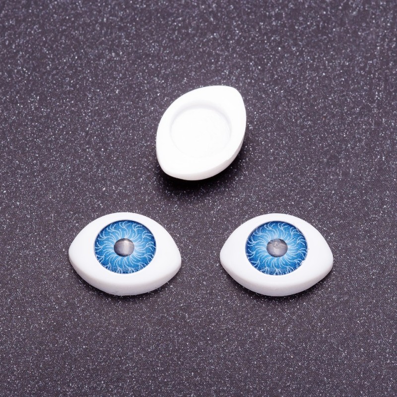 Okucia 'Żywe oczy' para, kolor niebieskich źrenic, średnica 8 mm, 11×14 mm, opakowanie 50 par