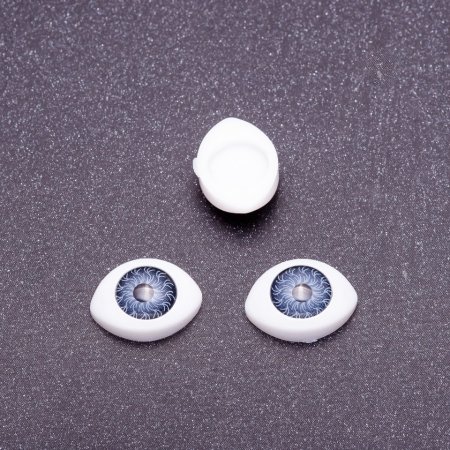 Okucia „Żywe oczy” para, kolor szary ze źrenicą, średnica 10 mm, wymiary 19×14 mm, ilość 20 par