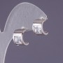 Kolczyki z białymi kryształami 13×9 mm