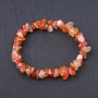 Bransoletka z naturalnego karneolu – drobiny na elastycznej gumce, średnica 8 mm, obwód 18,5 cm