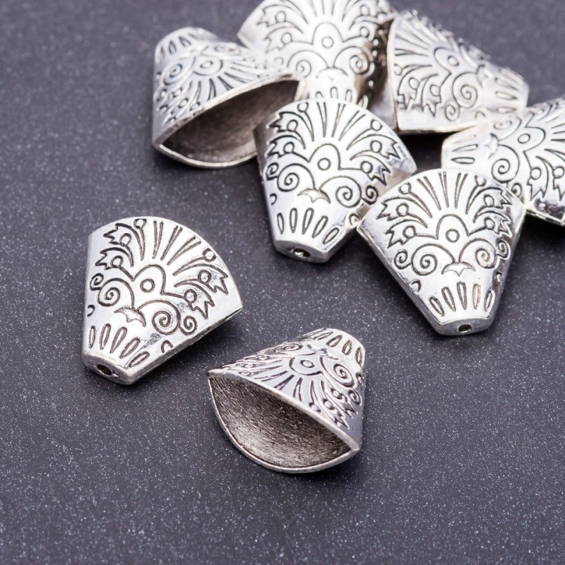 Zakończenie kapeluszkowe do koralików, 18×19×7 mm, otwór 5 mm, opakowanie 10 szt.