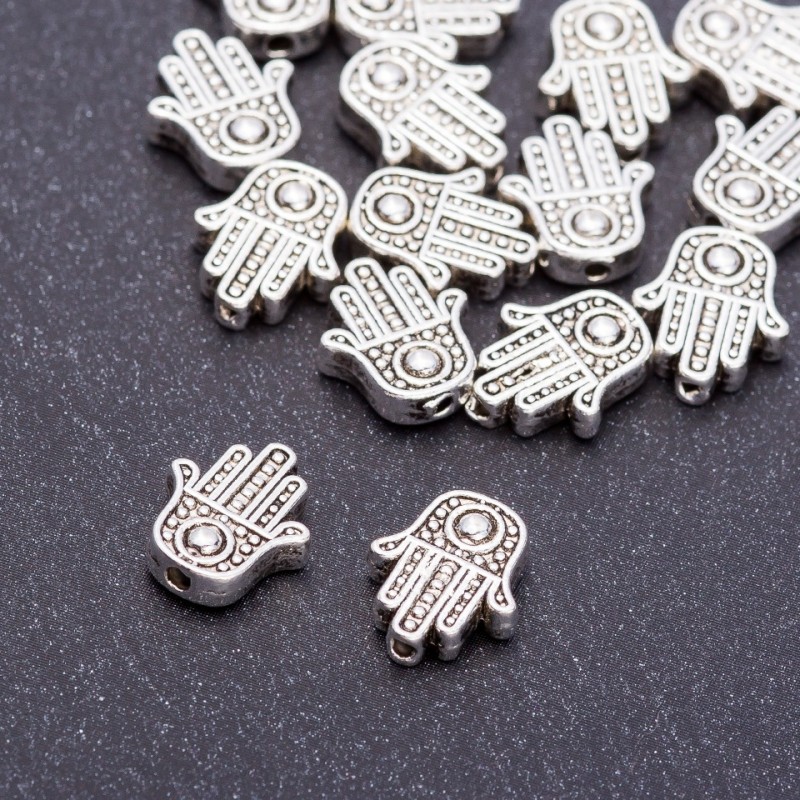 Koralik-wstawka «Dłoń», średnica 12×10×3 mm, opakowanie 20 g ± 17 szt.