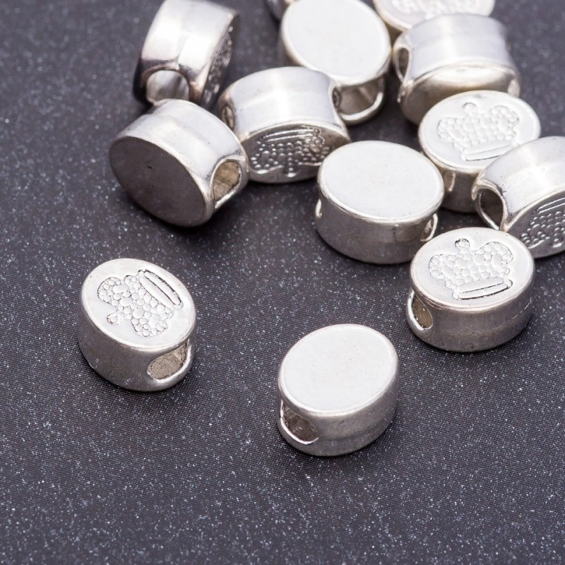 Koralik-wstawka «Korona», średnica 5×8, 5×10 mm, otwór Ø 3 mm, opakowanie 20 g, ± 13 szt.