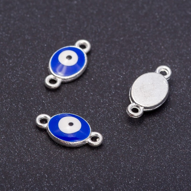 Łącznik „Oko” srebrny, średnica 8 mm, długość 16 mm, 7 szt.