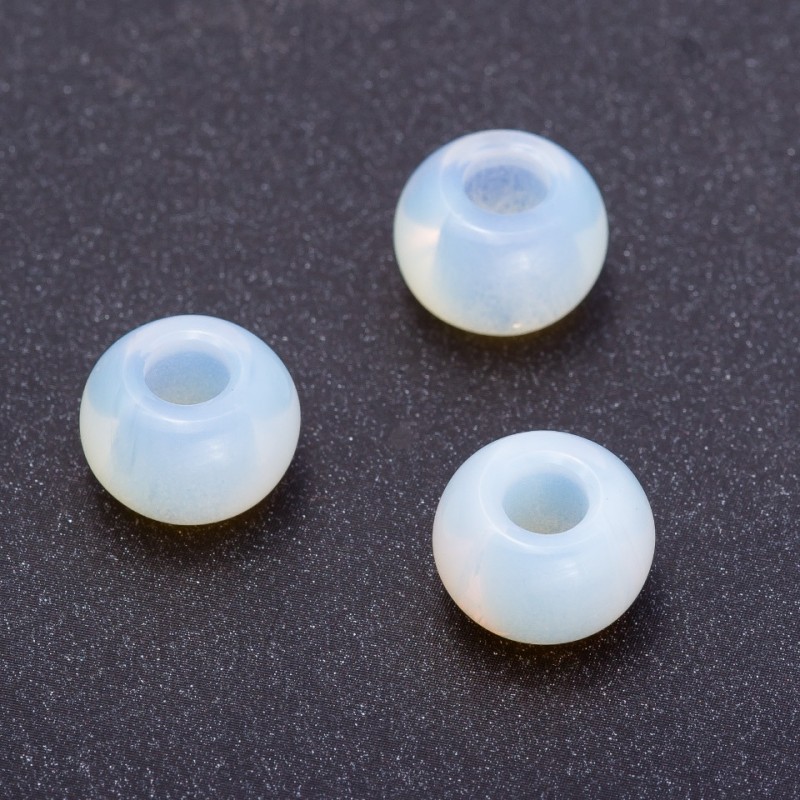 Koralik Pandora z księżycowym kamieniem 14×10 mm, średnica otworu 5 mm