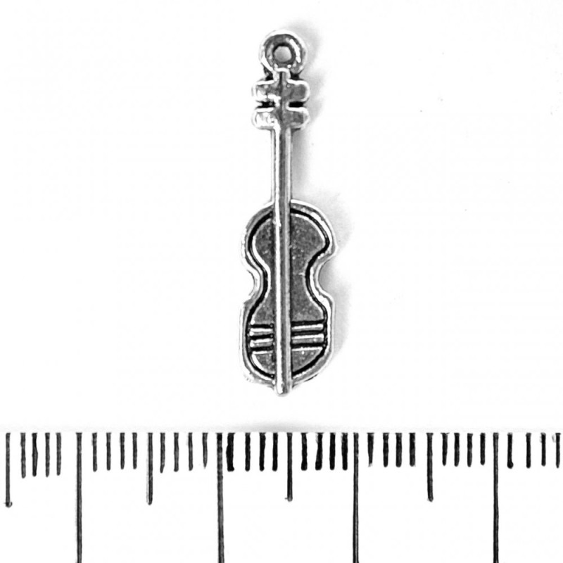 Zawieszka ozdobna Skrzypce 26×7 mm, waga 20 g, +/- 17 sztuk