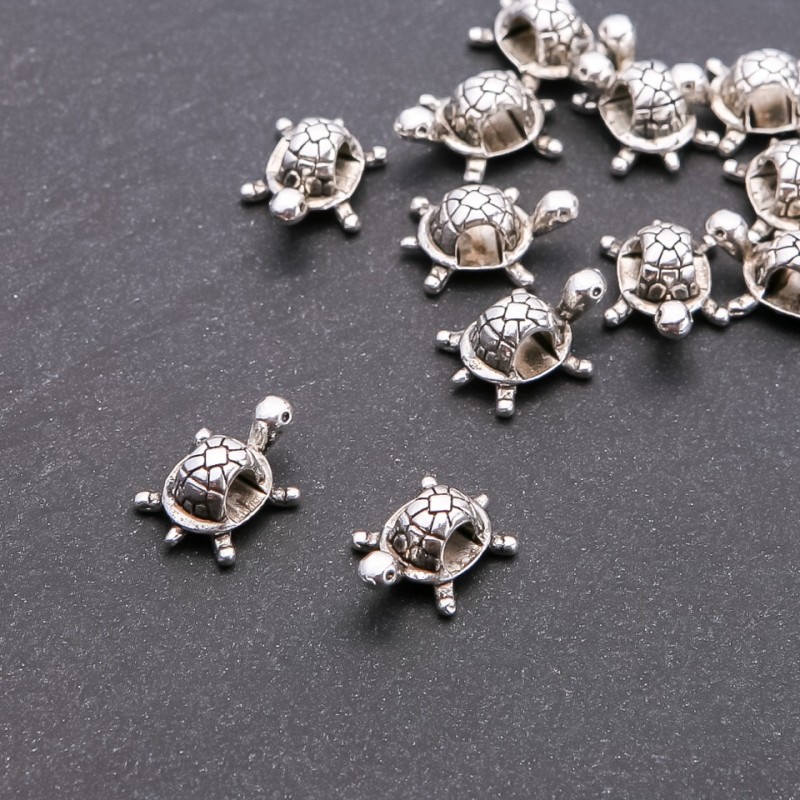Koralik-wstawka 'Żółw', średnica 3,8 mm, długość 13×19 mm, opakowanie 20 g ± 12 szt.