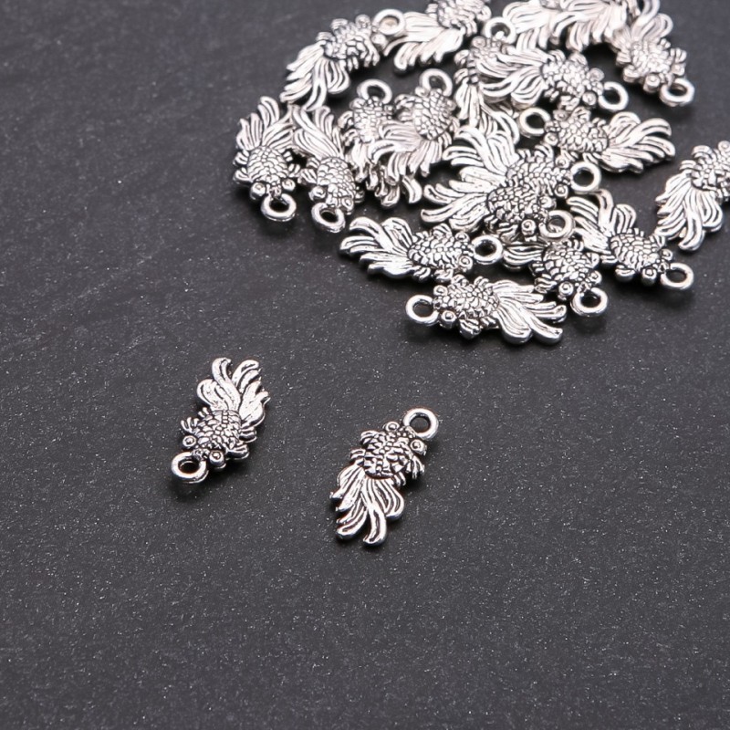 Zawieszka 'Rybka', Ø 5 mm, długość 18×8 mm, masa opakowania 20 g, ±21 szt.