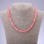 Naszyjnik z naturalnego chalcedonu, gładki rondel, średnica 8×5 mm, długość 45 cm