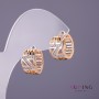 Kolczyki Xuping z białymi kryształami, średnica 8 mm, długość 14 mm, kolor złoty