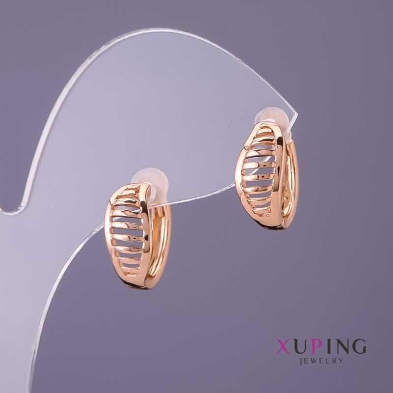 Kolczyki Xuping, średnica 6 mm, długość 14 mm, pozłacane 18K