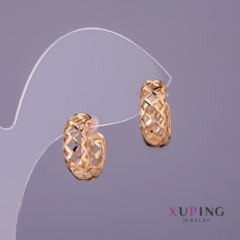 Kolczyki Xuping, średnica 6 mm, długość 15 mm, pozłacane 18K