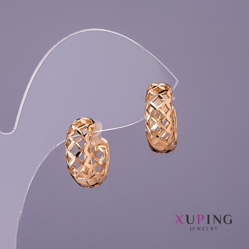 Kolczyki Xuping, średnica 6 mm, długość 15 mm, pozłacane 18K