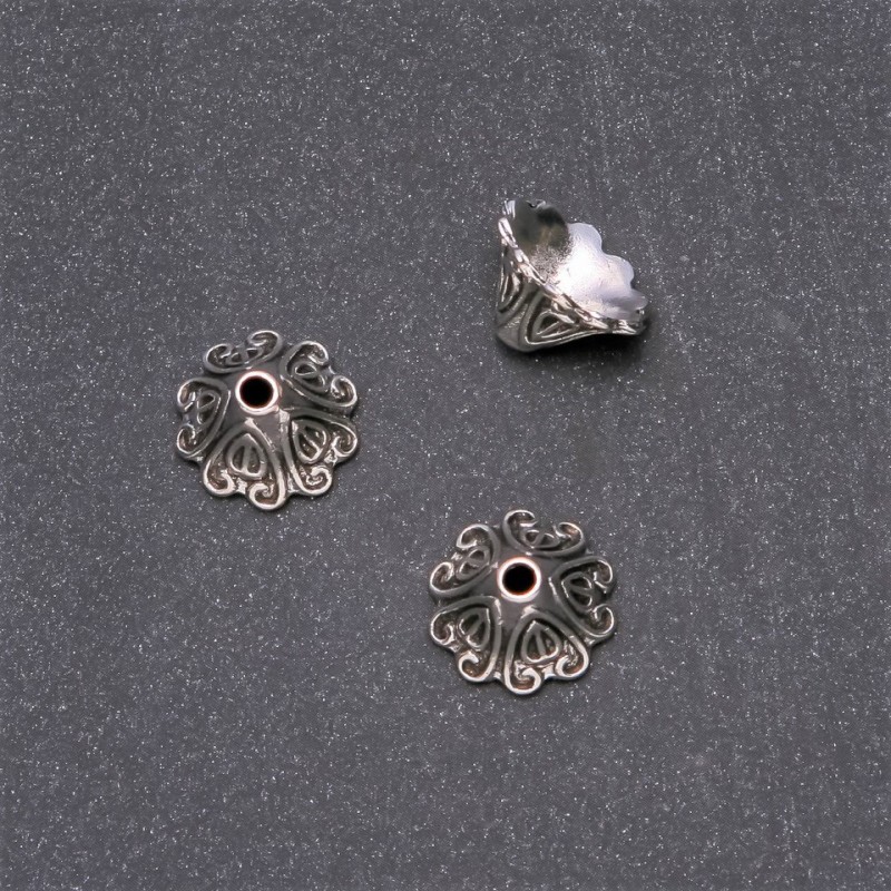 Końcówki do koralików 16x11 mm, średnica 3 mm, opakowanie 18 szt.