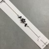 Bransoletka Czarny Kwiat z białymi kryształami, średnica 19 mm, długość 16–19 cm+