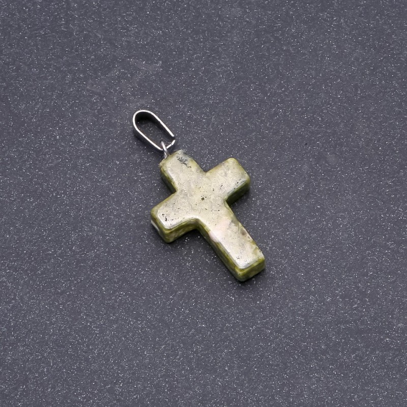 Wisiorek Krzyż z heliotropu 25×18 mm