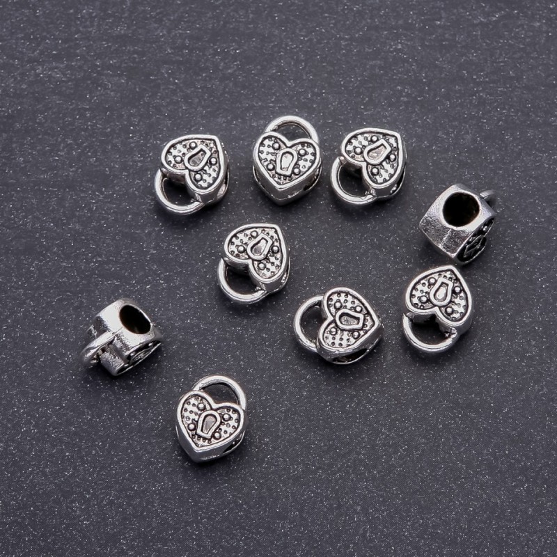 Koralik wstawka Serce Pandora, średnica 10×12 mm, średnica otworu 4,8 mm, opakowanie 20 g ±9 szt.
