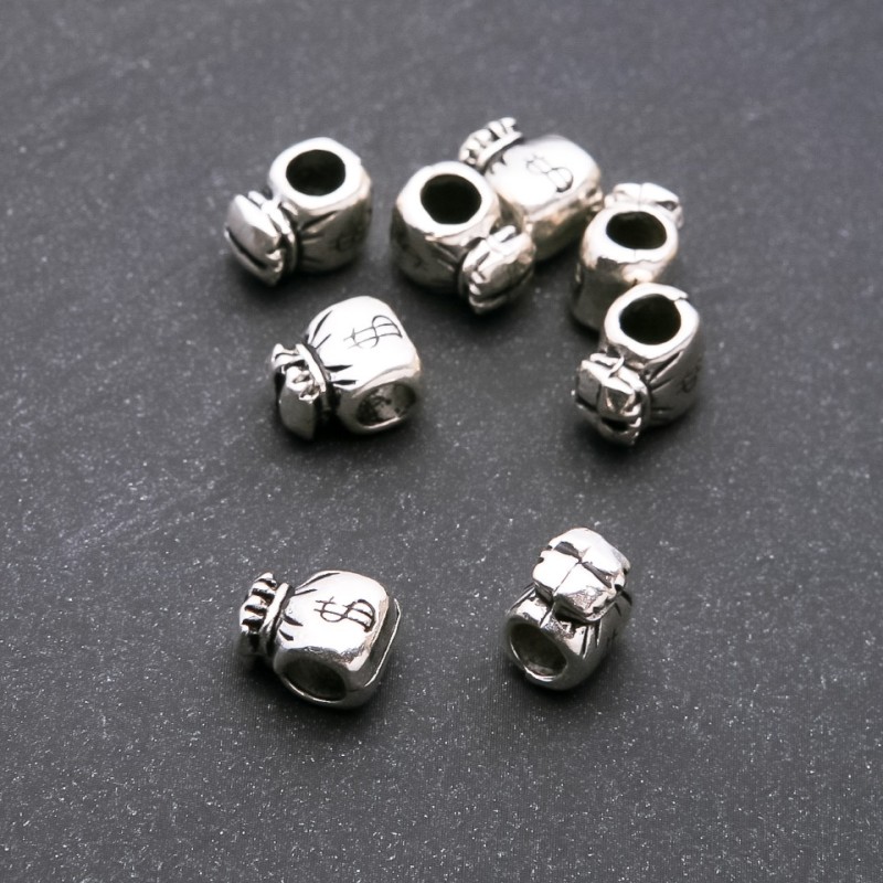Koralik-wstawka 'Woreczek dolarów' Pandora, wymiary 11×9 mm, średnica otworu 4,5 mm, masa 20 g ± 8 szt.