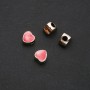 Wstawka-serce Pandora 11×11 mm, otwór 4,5 mm, wykończenie żółtym metalem, zestaw 4 szt.