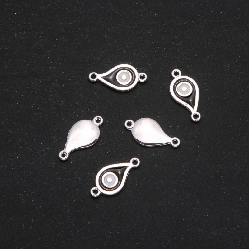 Konektor Oko egipskie 11×22 mm, zestaw 5 szt., metal szary