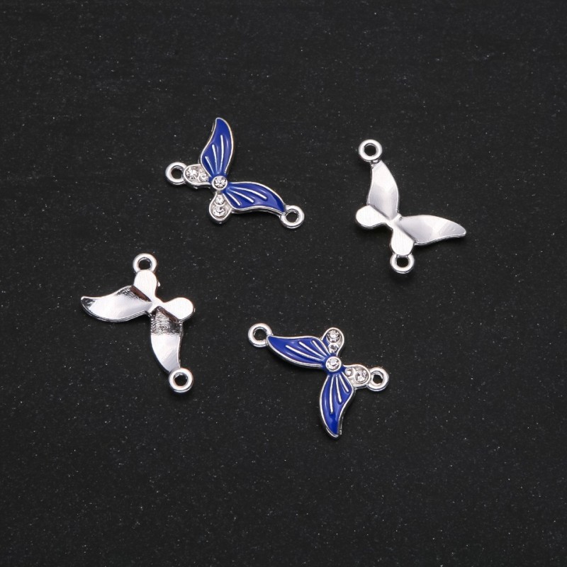 Konektor motyl z niebieską emalią 24×12 mm opakowanie 4 szt.