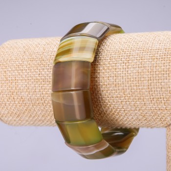 Bransoleta z agatu, ogniwo 15×25 mm, obwód 18 cm