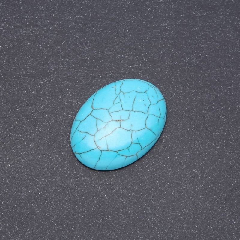Kaboszon z zielonego turkusu (prasowany) 40×30 mm