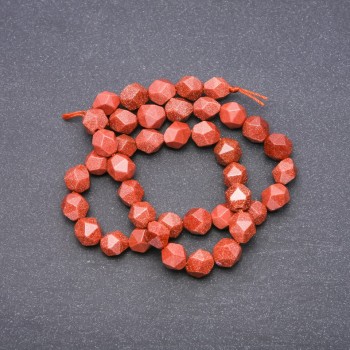 Koraliki awenturynu „złoty piasek”, fasetowane, średnica 8×10 mm, na nitce, długość 40 cm