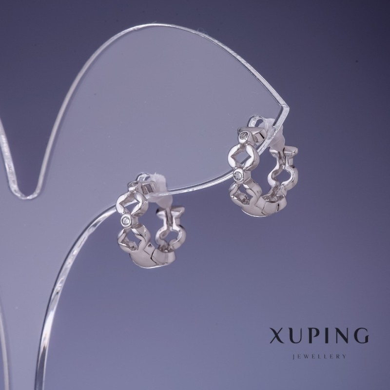 Kolczyki Xuping rhodiowane 4,5×12 mm