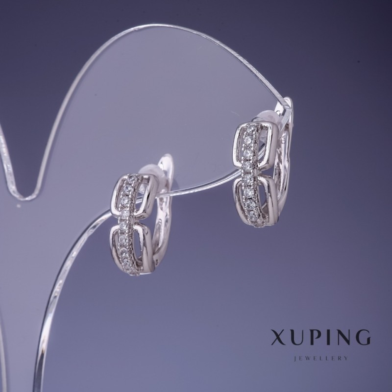 Kolczyki Xuping 6x14 mm rodowane