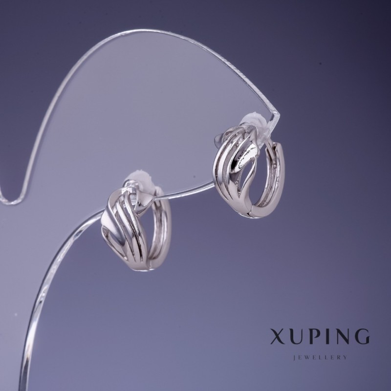 Kolczyki Xuping 12×7 mm rodowane